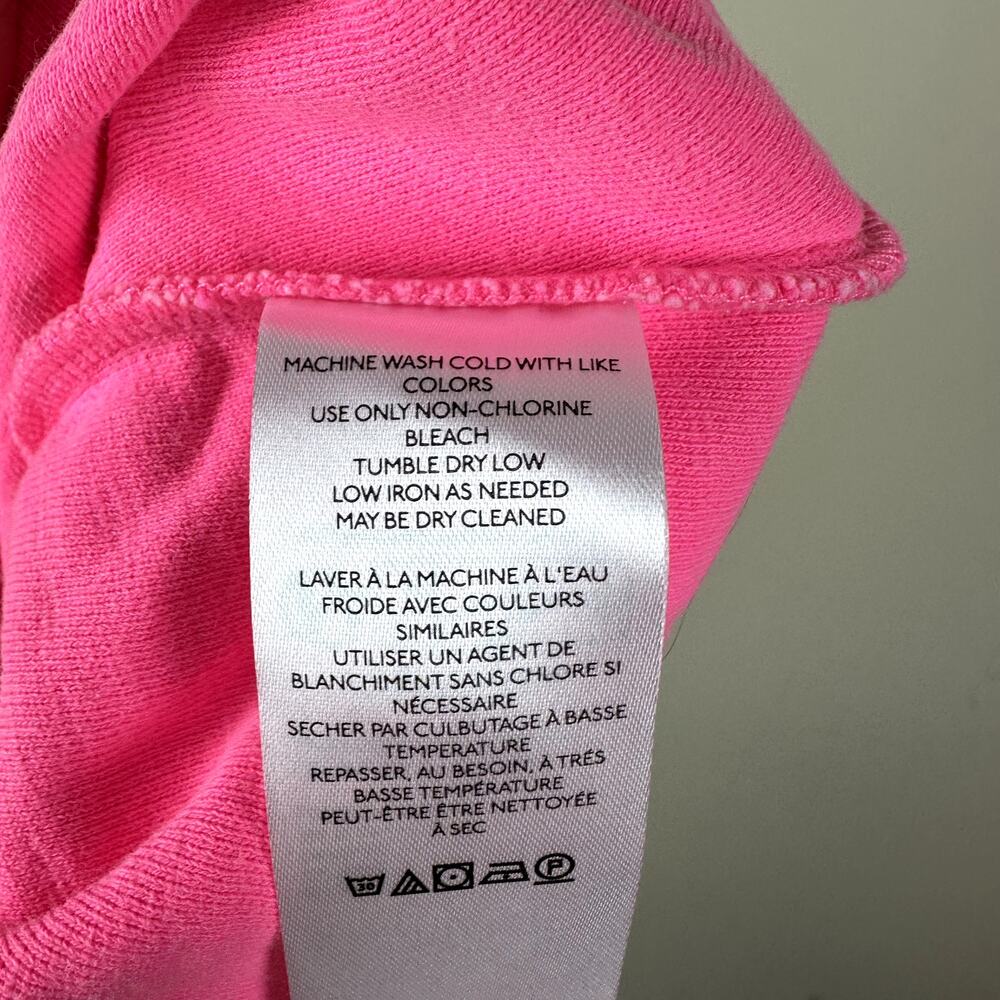 Pilcro Womens Neon Pink Tie Front Sweater Top S Oversized Relaxed Indie Granola - Picture 9 of 10